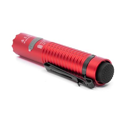 Flashlight E21 rechargeable, compact, 2000 lumens, 322 meters, IP68 RED