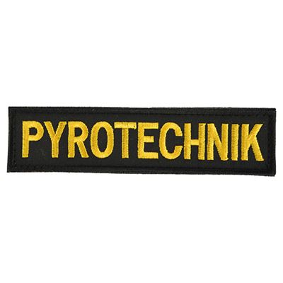PYROTECHNIK small black patch with yellow thread VELCRO