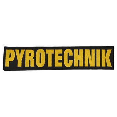 Patch PYROTECHNIK big black with yellow thread VELCRO