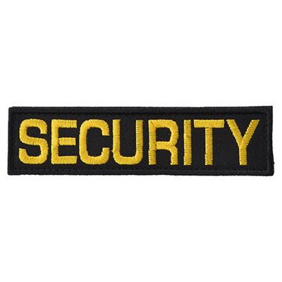 Patch SECURITY - black with yellow thread VELCRO