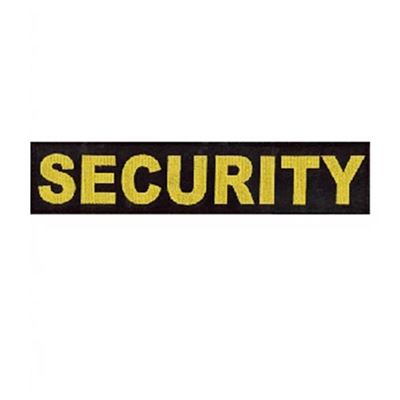 SECURITY big black patch with yellow thread