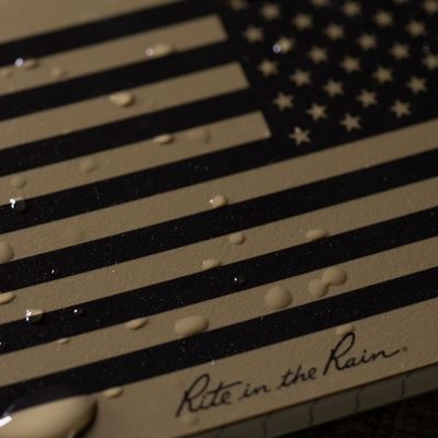 Top Spiral Notebook RITE IN THE RAIN US flag TAN