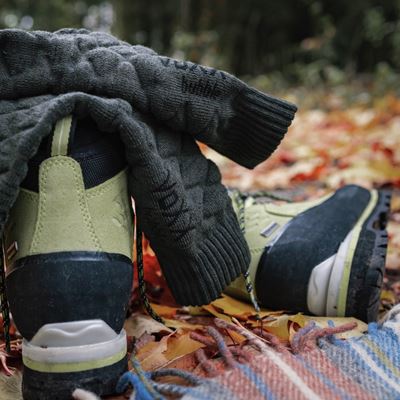 Thick double-layer merino FORCE socks with silver ions GREEN
