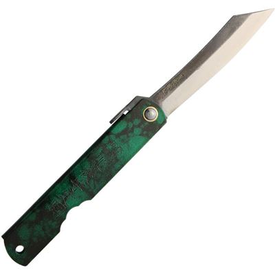 Folding Knife BLUE PAPER STEEL JADE
