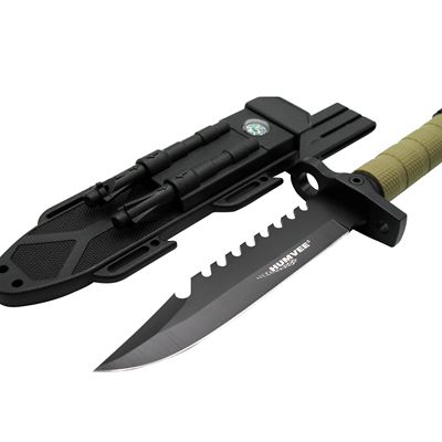 Plain EdgeNext Gen. Survival Knife with Sharpener & Firestarter TAN