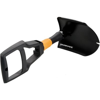 Folding shovel with nail puller and sawtooth BLACK