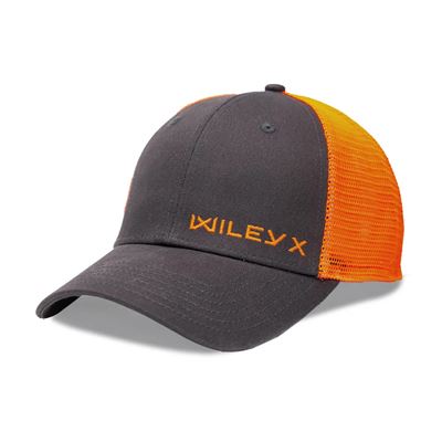 Trucker cap ORANGE horizontal logo WILEY X GREY/ORANGE
