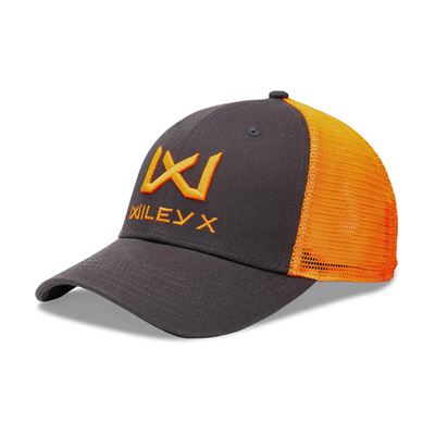 Trucker cap ORANGE logo WILEY X GREY/ORANGE