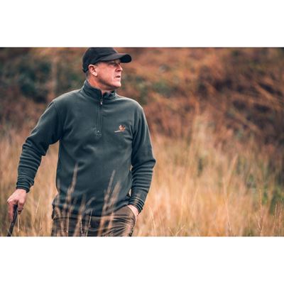 Fleece Pullover with a Pheasant Motif GREEN JACK PYKE JFLTPHM 9