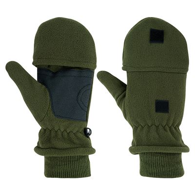 Fleece gloves SHOOTERS combined with reinforcement OLIVE