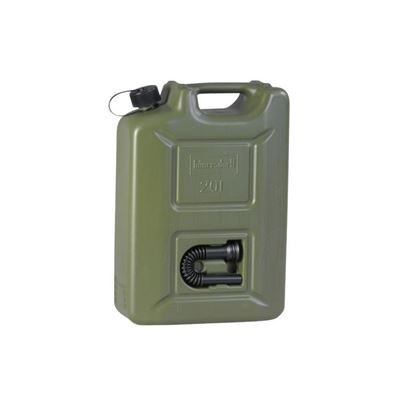 Plastic fuel canister with a 20 liter KHAKI funnel