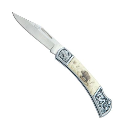 Folding knife decor - Boar 15 cm WHITE