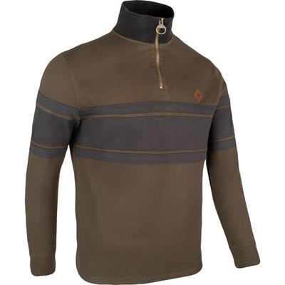 Half Zip Contrast Sweatshirt GREEN