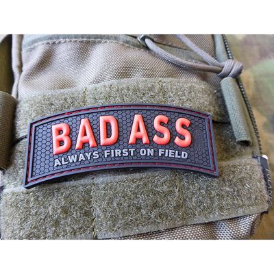 Patch BAD ASS velcro PVC BLACK/RED