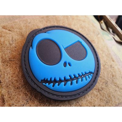 Patch NIGHTMARE SMILEY plastic GLOW IN THE DARK BLUE