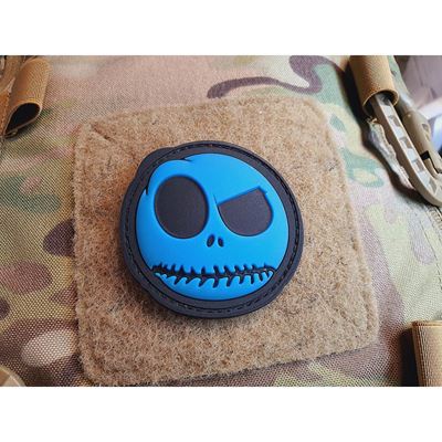 Patch NIGHTMARE SMILEY plastic GLOW IN THE DARK BLUE