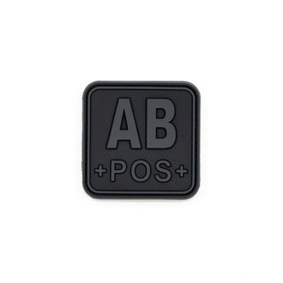 Plastic Velcro Blood Patch AB+ POS BLACK