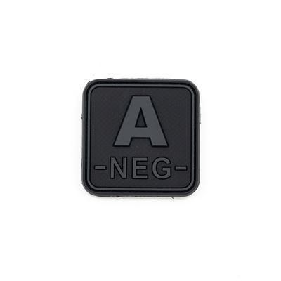 Plastic Velcro Blood Patch A- NEG BLACK