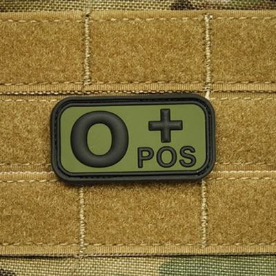 Patch BLOOD 0 POS plastic OLIVE