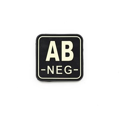 Plastic Velcro Blood Patch AB- NEG GLOW IN THE DARK