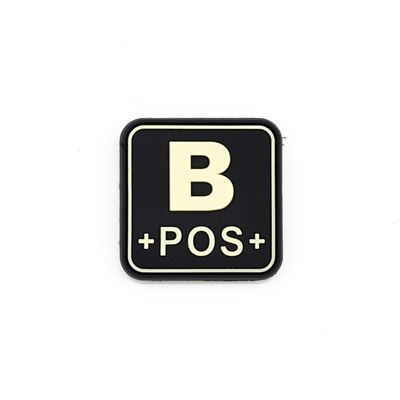 Plastic Velcro Blood Patch B+ POS GLOW IN THE DARK