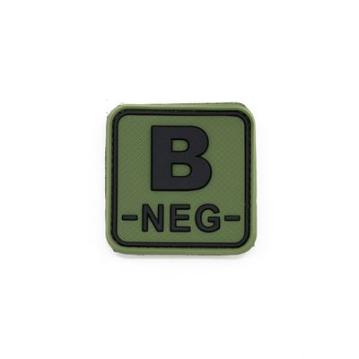 Plastic Velcro Blood Patch B- NEG GREEN