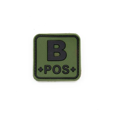 Plastic Velcro Blood Patch B+ POS GREEN