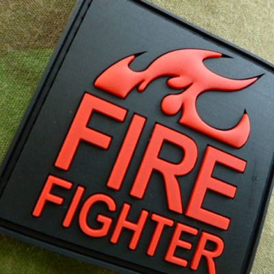 Patch FIRE FIGHTER plastic BLACK