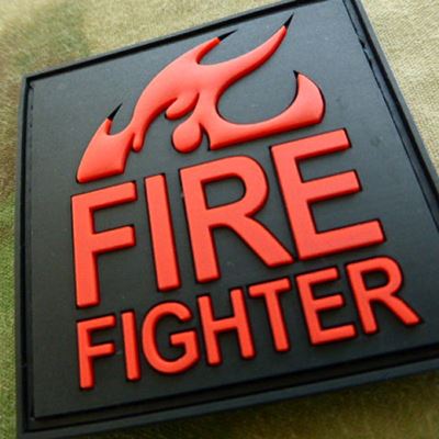 Patch FIRE FIGHTER plastic BLACK