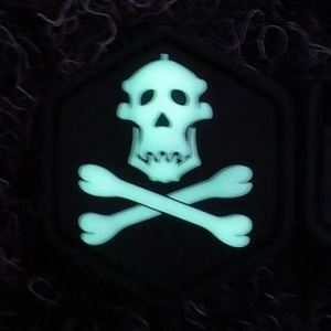 GORILLA HUNTER SKULL Velcro Patch GLOW IN THE DARK