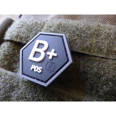 Blood Type Patch B POS Hexagon BLACK SWAT