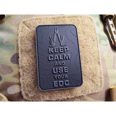 Velcro patch KEEP CALM AND USE YOUR EDC BLACK