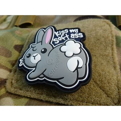 KISS MY SOFT ASS Patch Large plastic