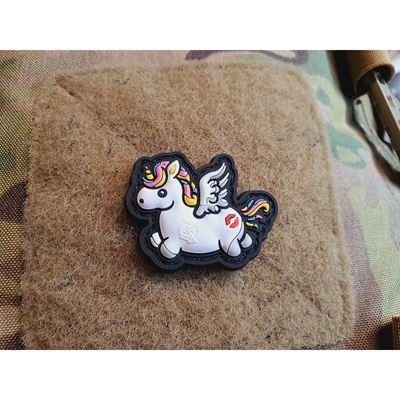 Patch UNICORN KISSMYASS Small plastic velcro RAINBOW