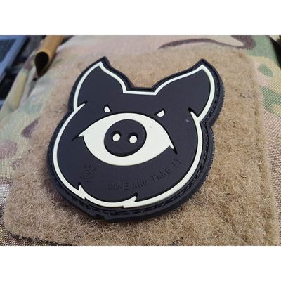 Patch MONSTER PIG velcro GLOW IN THE DARK