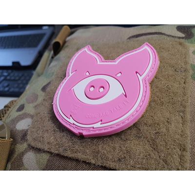 Patch MONSTER PIG velcro PINK