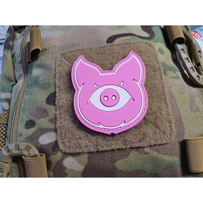 Patch MONSTER PIG velcro PINK