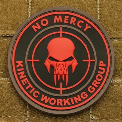 Patch NO MERCY - KINETIC GROUP plastic BLACK/RED
