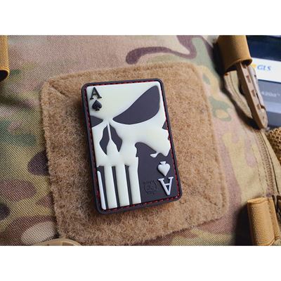 Patch  PUNISHER ACE OF SPADES velcro GLOW IN THE DARK revers