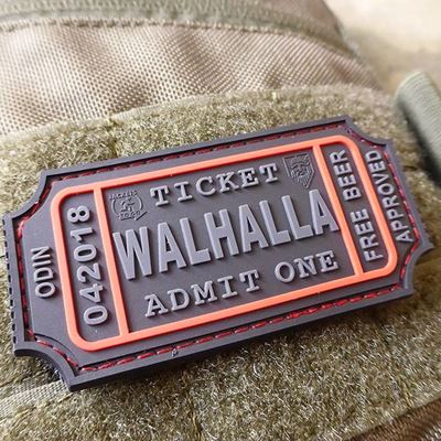 WALHALLA TICKET BEER rubber patch BLACK/RED