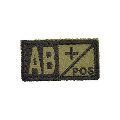 Patch blood group AB POS VELCRO OLIVE