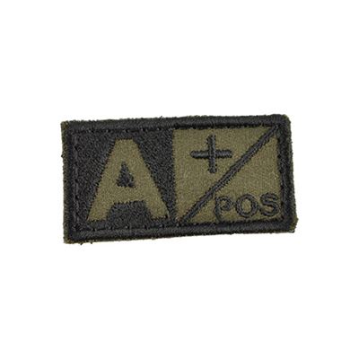 Patch blood group A POS VELCRO OLIVE