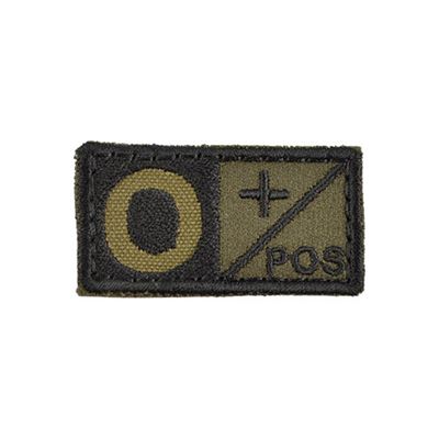 Patch blood group 0 POS VELCRO OLIVE