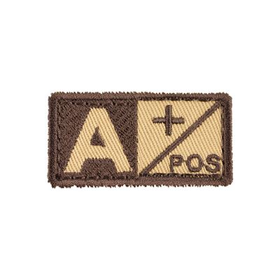 Patch blood group A POS VELCRO sand