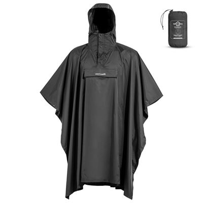 Packable rain poncho CLOUDBURTS BLACK