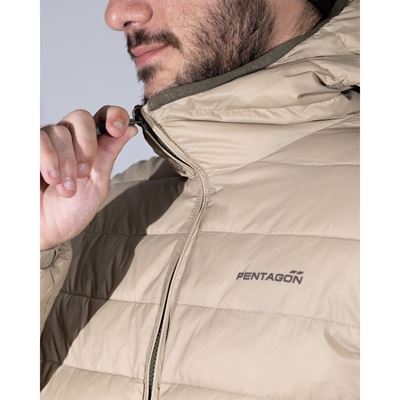 AURORA 2.0 PUFFER HOODED JACKET KHAKI