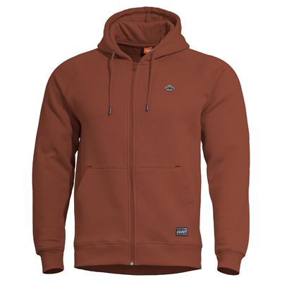 PHAETON HOOD SWEATER ZIP MAROON RED
