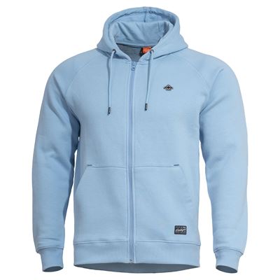 PHAETON HOOD SWEATER ZIP LAGOON BLUE
