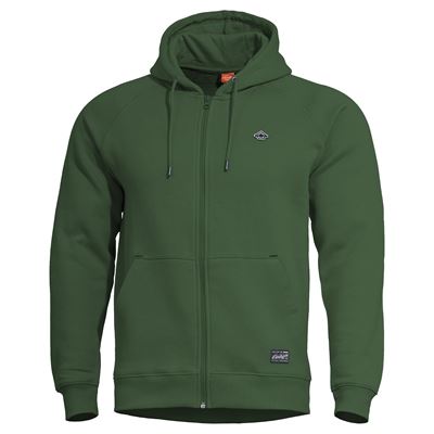 PHAETON HOOD SWEATER ZIP SPRINGBOK GREEN