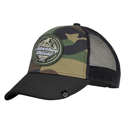 Cap with mesh ADVENTURE MANIAC WOODLAND / BLACK